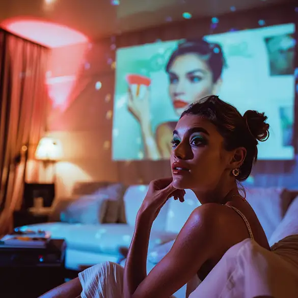 a renowned Fashion Blogger, hosts a movie night