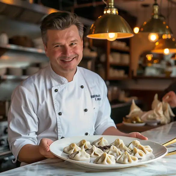 a celebrated restaurateur elevates the traditional Russian Pelmeni